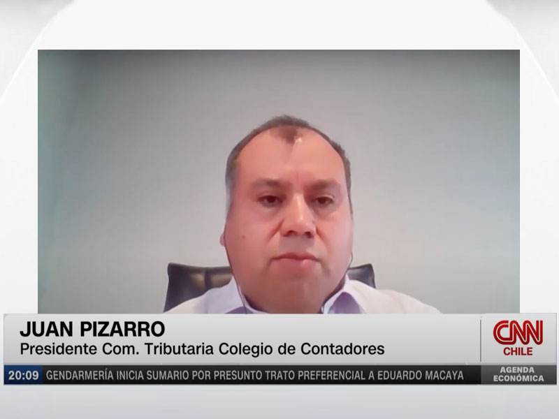 Entrevista al presidente de la Comisión Tributaria del colegio de Contadores de Chile, Juan Pizarro, en CNN Chile